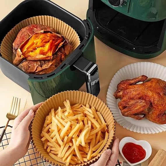 Pack Of 50 Air Fryer Liners | Disposable Air Fryer Plates | Butter Paper Liner For Air Fryer Rs 270