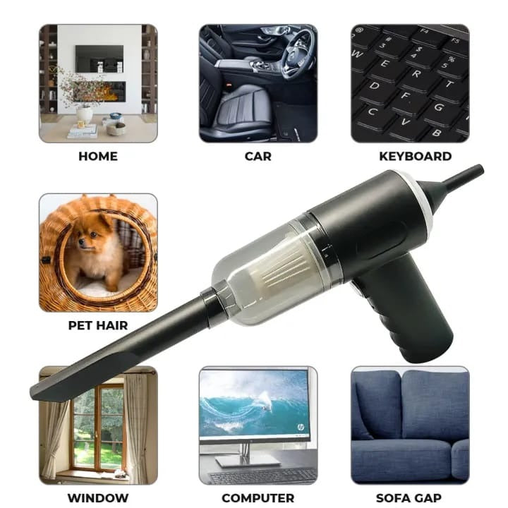 3 In 1 Portable Vacuum Cleaner Duster Blower Air Pump Wireless Hand Held Cleaning For Car And Home