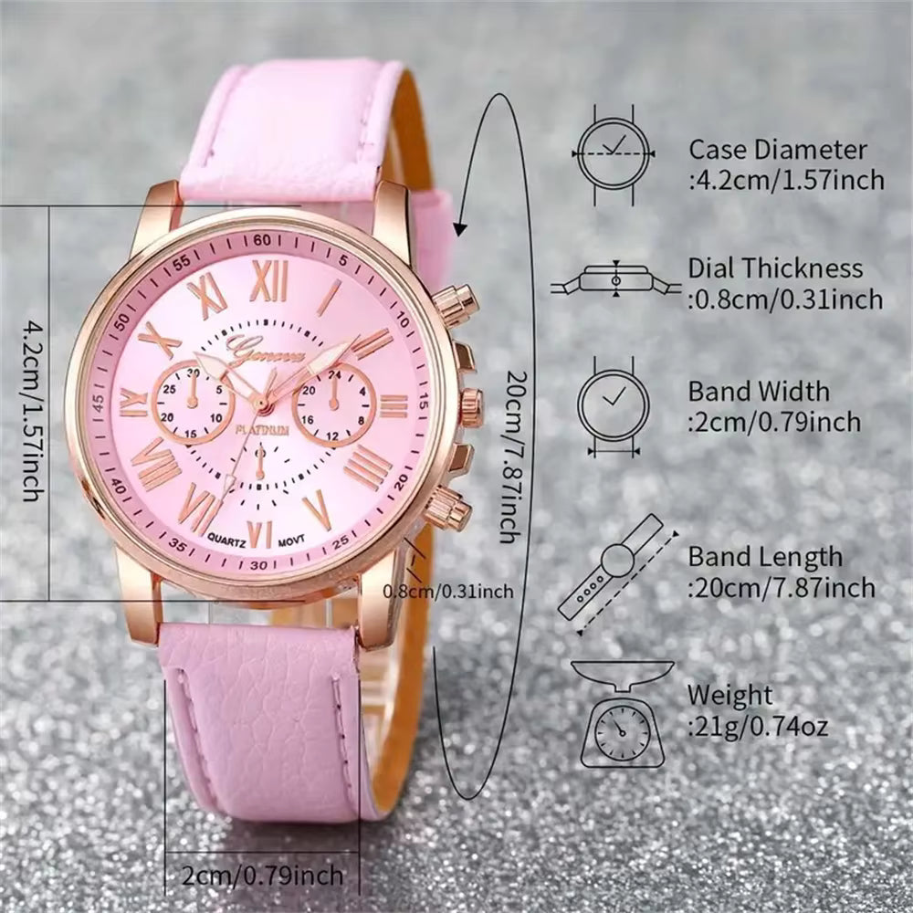 Women's Quartz Watch Leather Band Analog